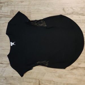 Dynamite| Black silky lace cutout top